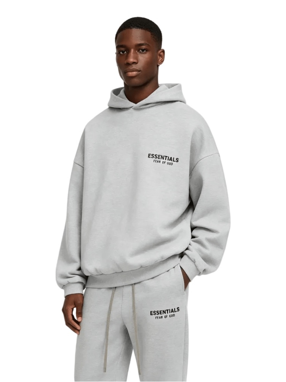 Fear of God Essentials Light Gray Pullover Hoodie X-Large Extra Large